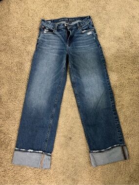 American Eagle Women's Cuffed Jeans wide-Leg denim size 4